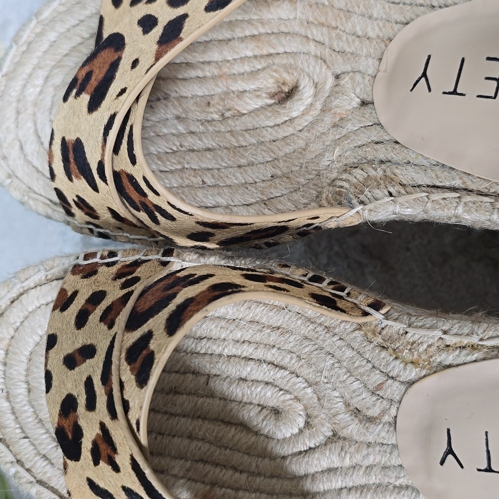 Sole Society Audrina Calf Hair Leopard Print Wedge Sandals - Picture 10 of 16